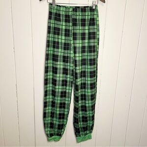 Green and Black Plaid Lounge Pants.